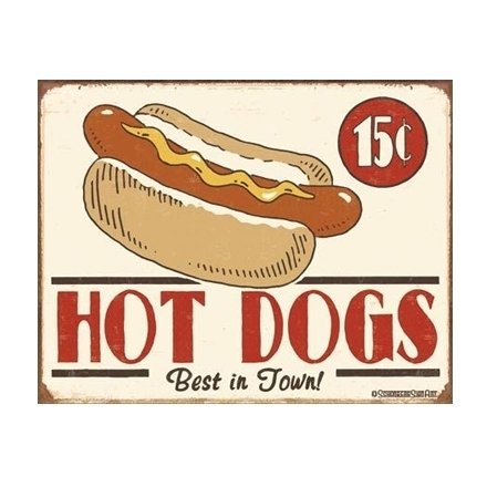 Plechová cedule Hot Dogs